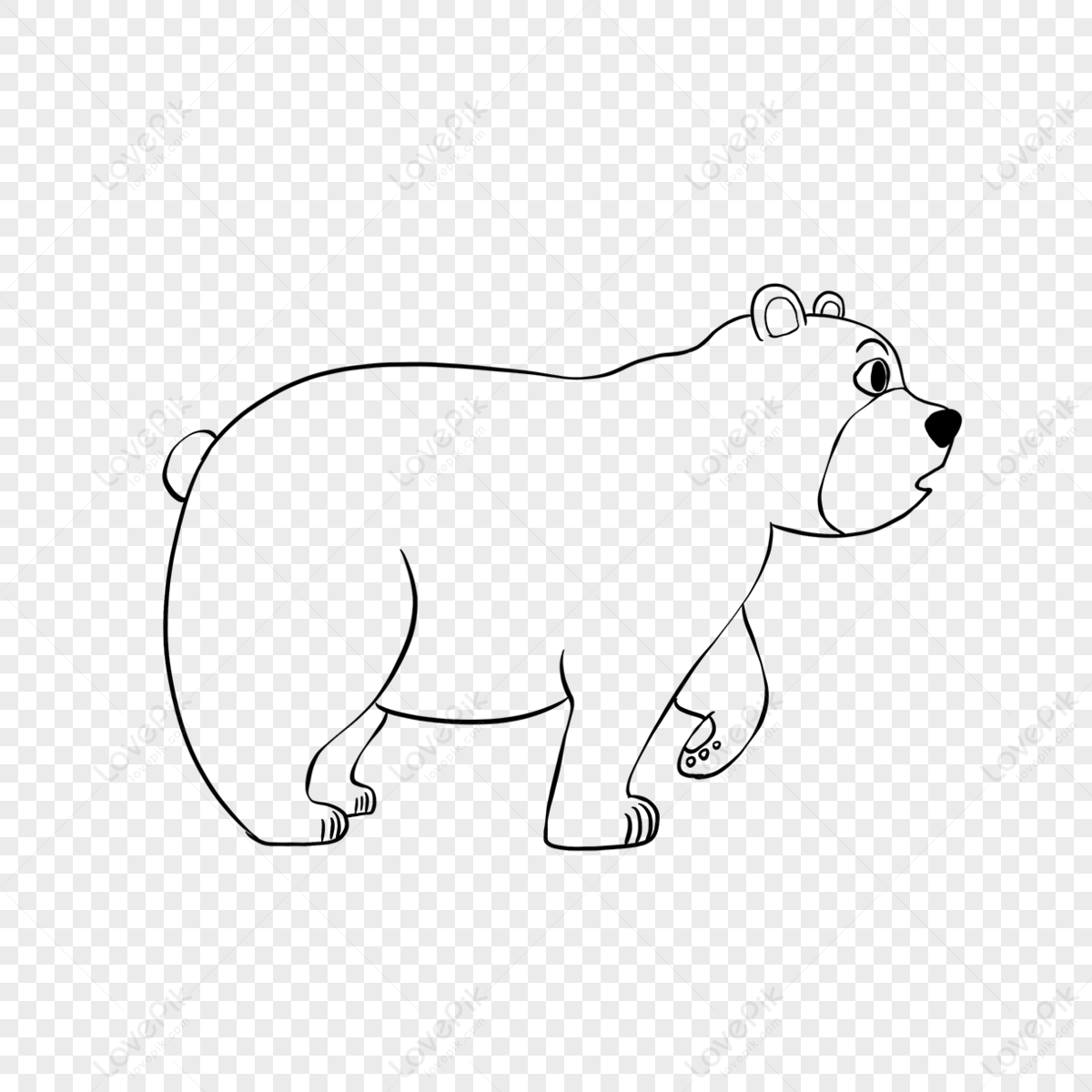 Bear Black White PNG Images With Transparent Background | Free Download ...