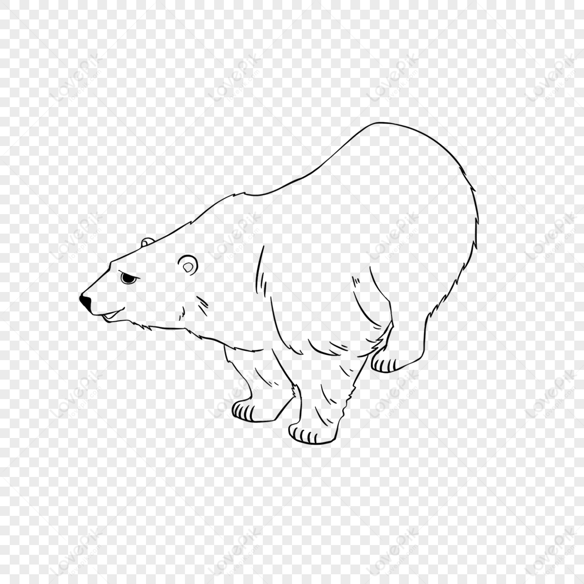 Bear Clipart Black And White Cartoon Lineart Jumping Bear,anime,bear 