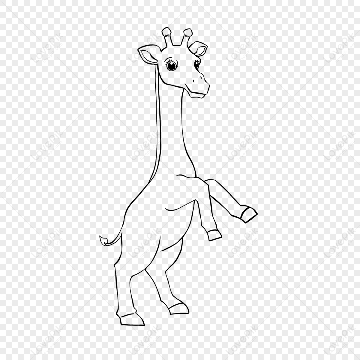 Giraffe Clipart Black And White Lineart Giraffe Kneeling Sitting Cute Hand  Drawn, Giraffe Drawing, Lip Drawing, Ear Drawing PNG Transparent Clipart  Image and PSD File for Free Download