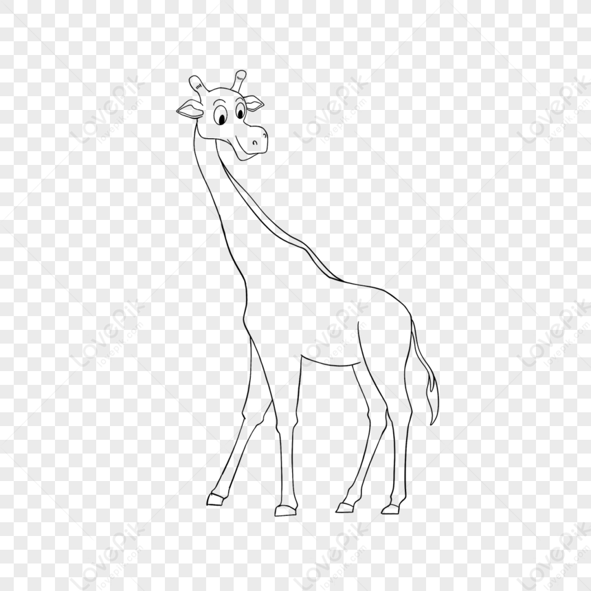 Giraffe Clipart Black And White Giraffe Looking Back Cute Childrens