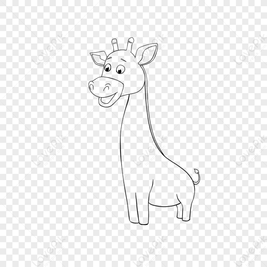 Giraffe Clipart Black And White Short-legged Giraffe Cute Childrens ...