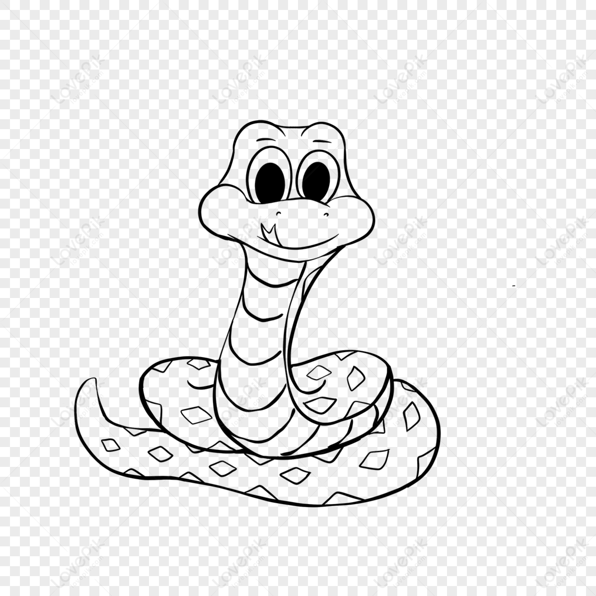 Snake Clipart Black And White Naughty Snake,snake Drawing,line Draft ...