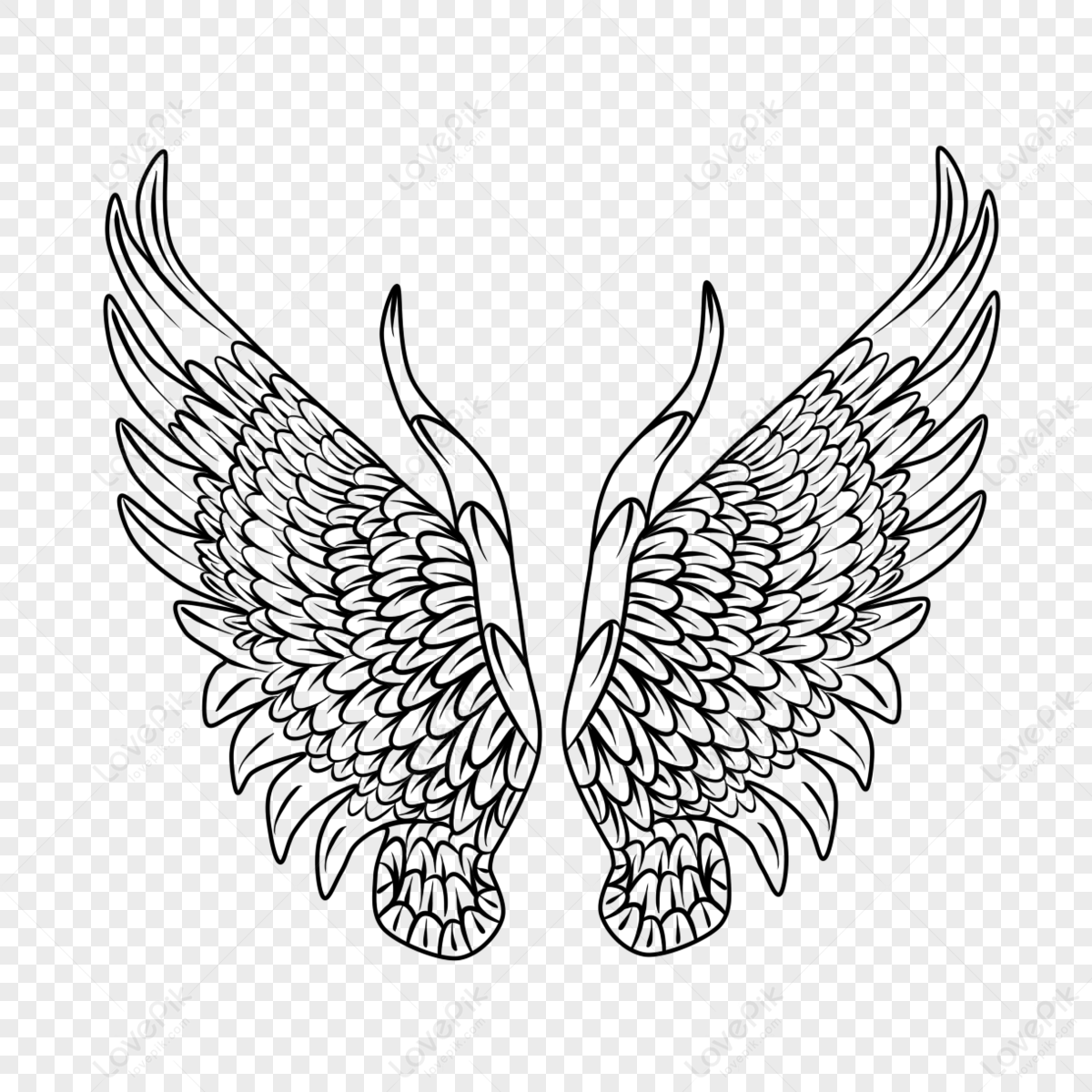 Download Eagle Bird or Angel Wings stock vector. Illustration of fairy -  96663261 | Eagle wing tattoos, Wing tattoo designs, Chest piece tattoos