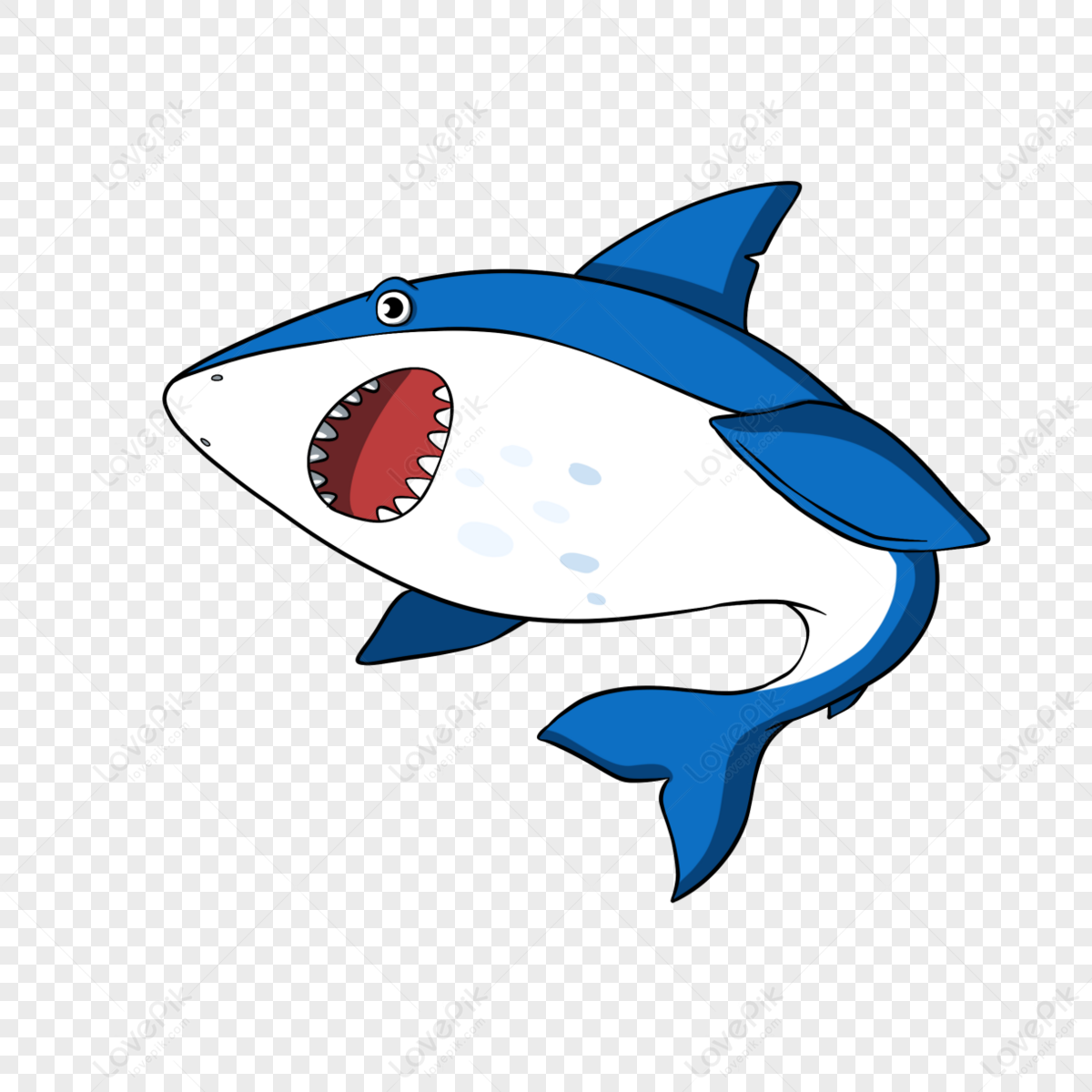 Cartoon Great White Shark Clipart Hand Drawn,carnivores,anime PNG Hd ...