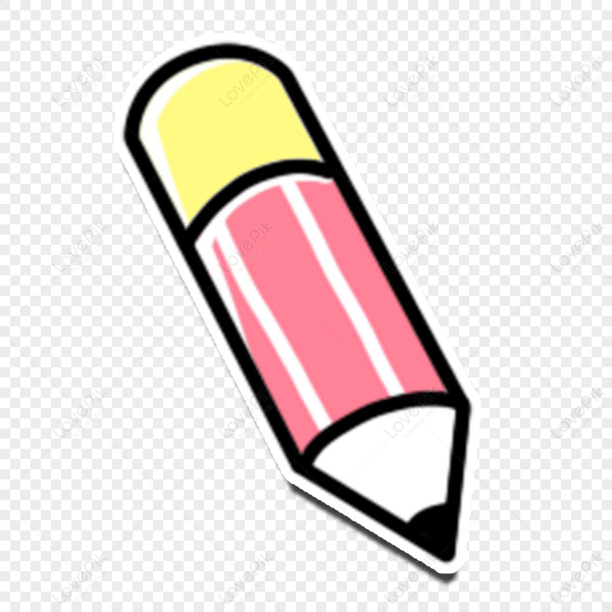 A Person Holding A Big Pencil On A Transparent Background High-Res