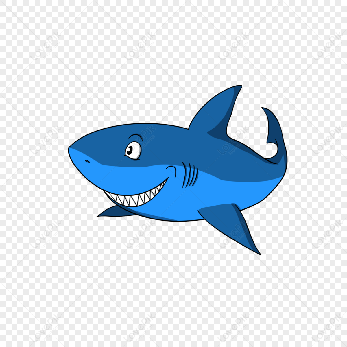 Cartoon Shark Clipart Hand Drawn Underwater Animals,cartoon Style ...