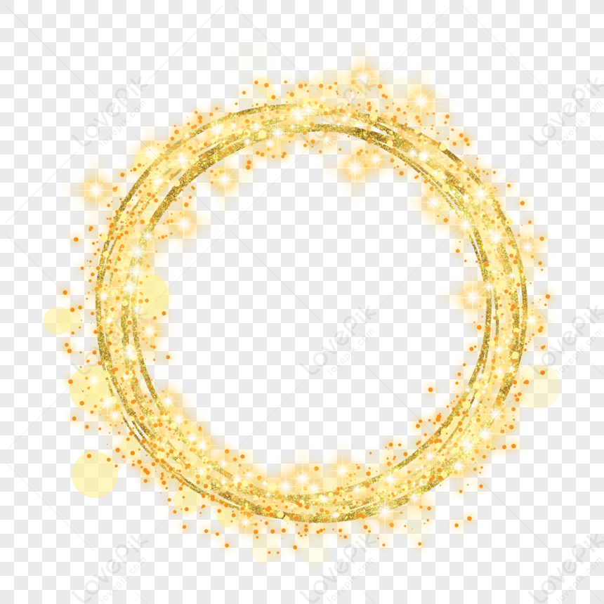 Christmas Golden Light Effect Glitter Round Border,shining,shine Png 