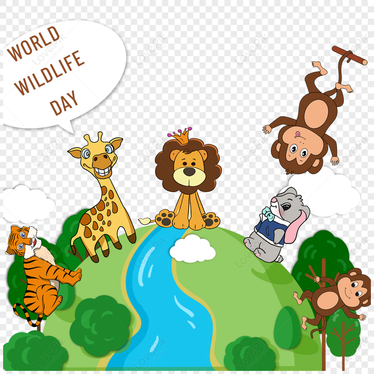 Cute animals world wildlife day,character,honey,happy png hd transparent image