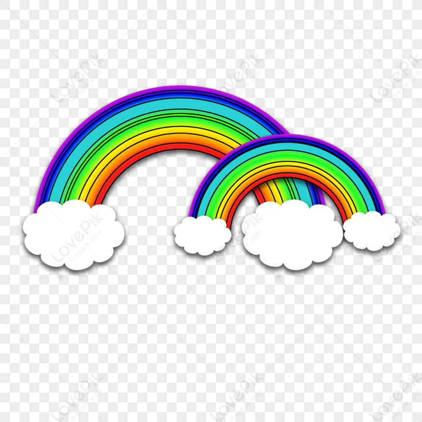 Cute Cartoon Rainbow Clouds Clipart,dynamic,rainbows,beautiful PNG ...