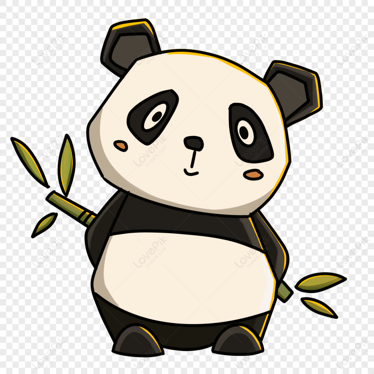 Cute Panda With Tilted Head Clipart,day,paper PNG Image And Clipart ...