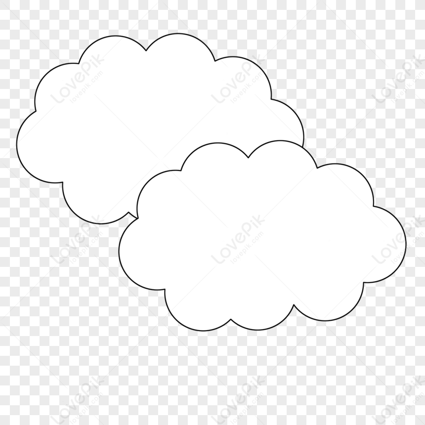 Dark Gray Stroke Clouds Clip Art,white Clouds,white Cloud PNG Free ...