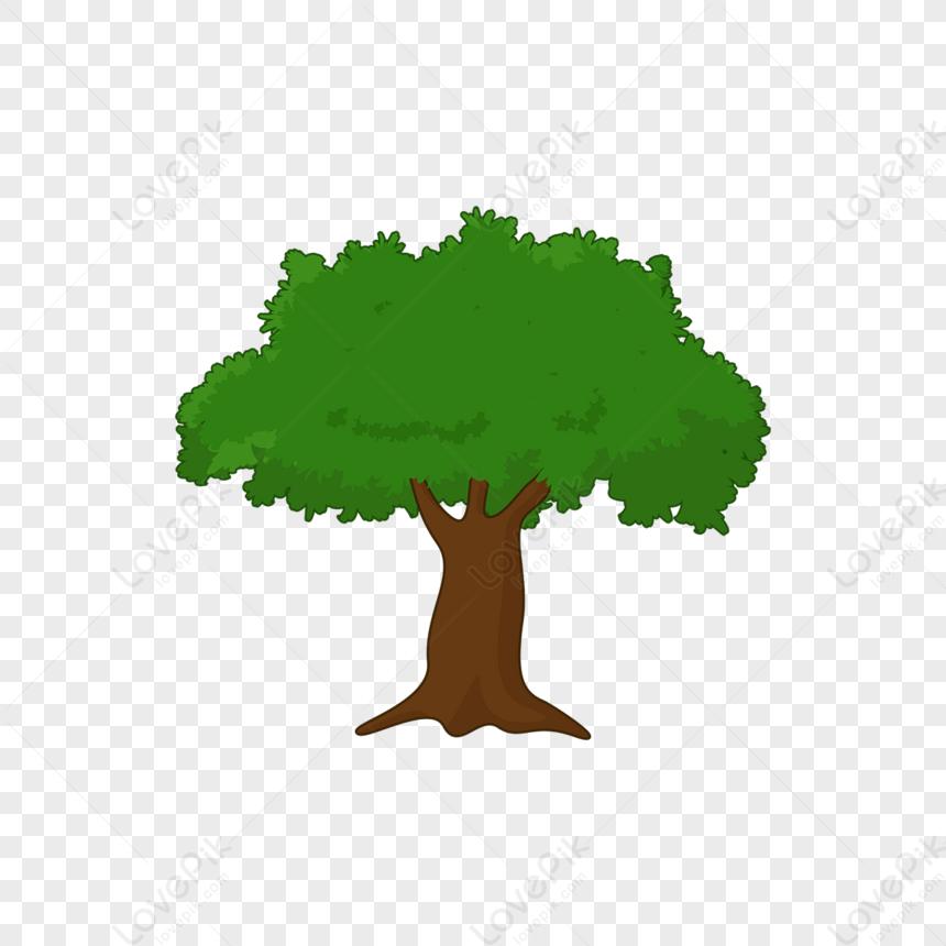 Green Cartoon Old Tree Material Tree Clipart,old Trees,big Tree ...