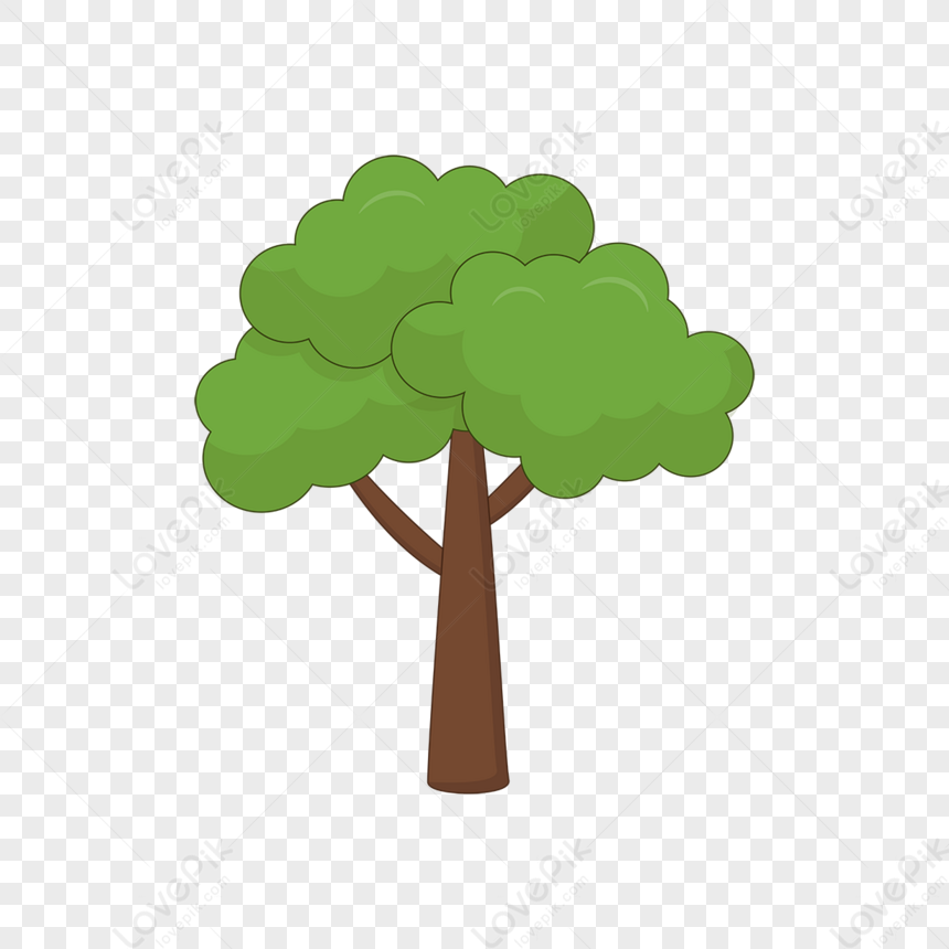 Green Dense Forest Cartoon Trees Material Tree Clipart,small Tree ...