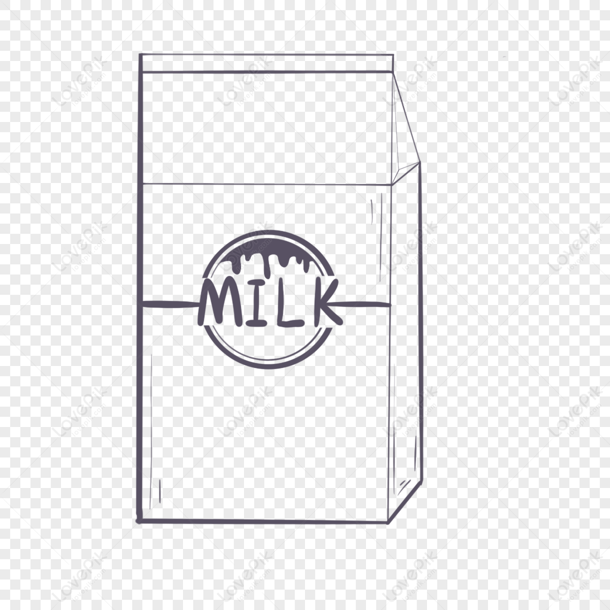 Hand Drawn Black And White Milk Clipart,black Hands,long Box PNG Image