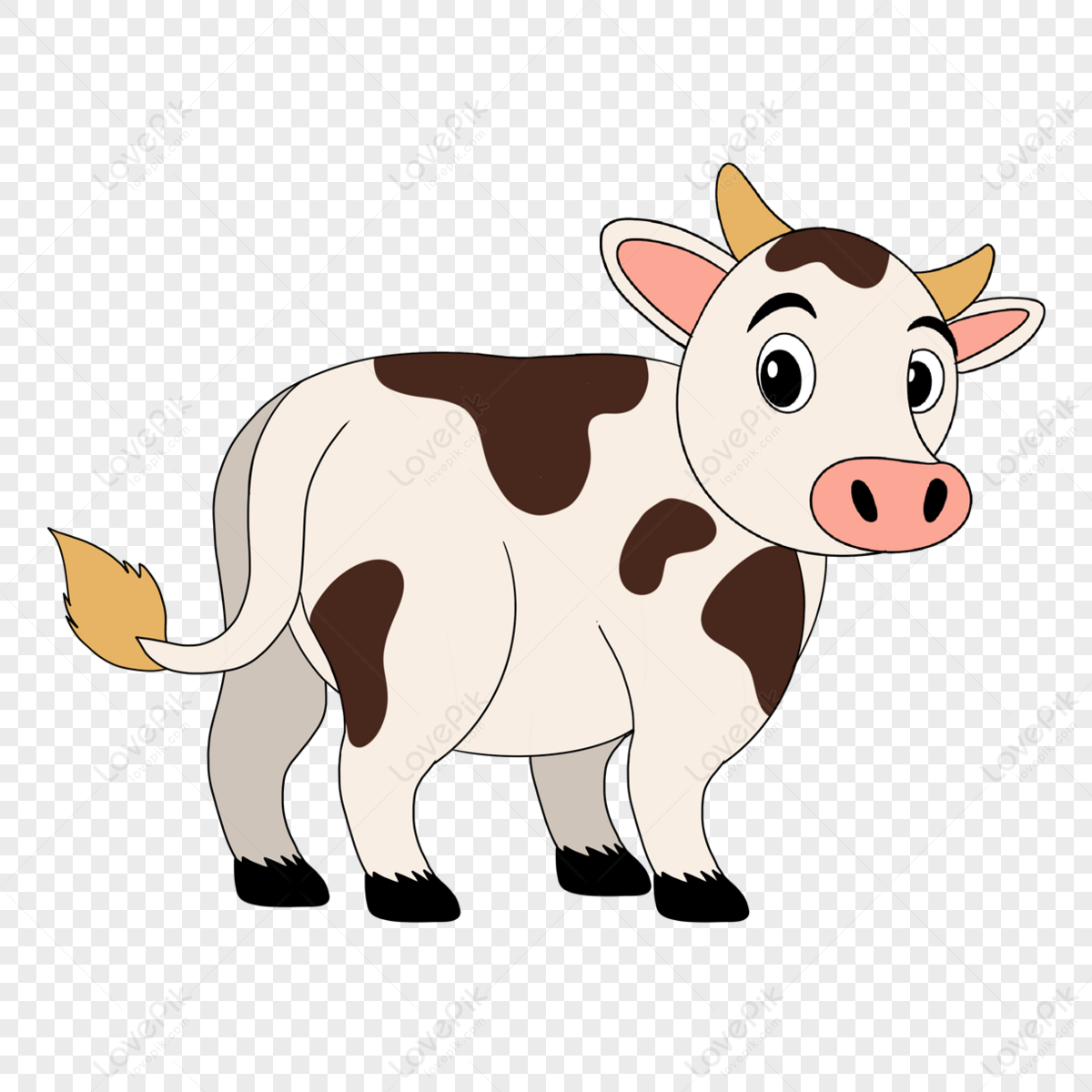 Vector graphics of decorated cartoon cows set | Free SVG