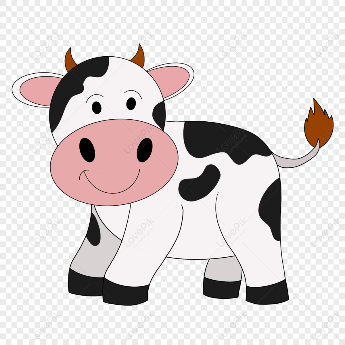 Kawaii cow love cartoon motif Royalty Free Vector Image