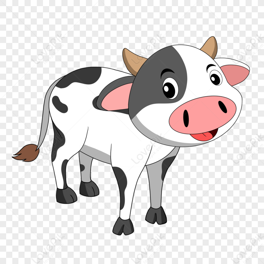 Hand Drawn Cartoon Cow Line Clipart,animal,cattle PNG Hd Transparent ...