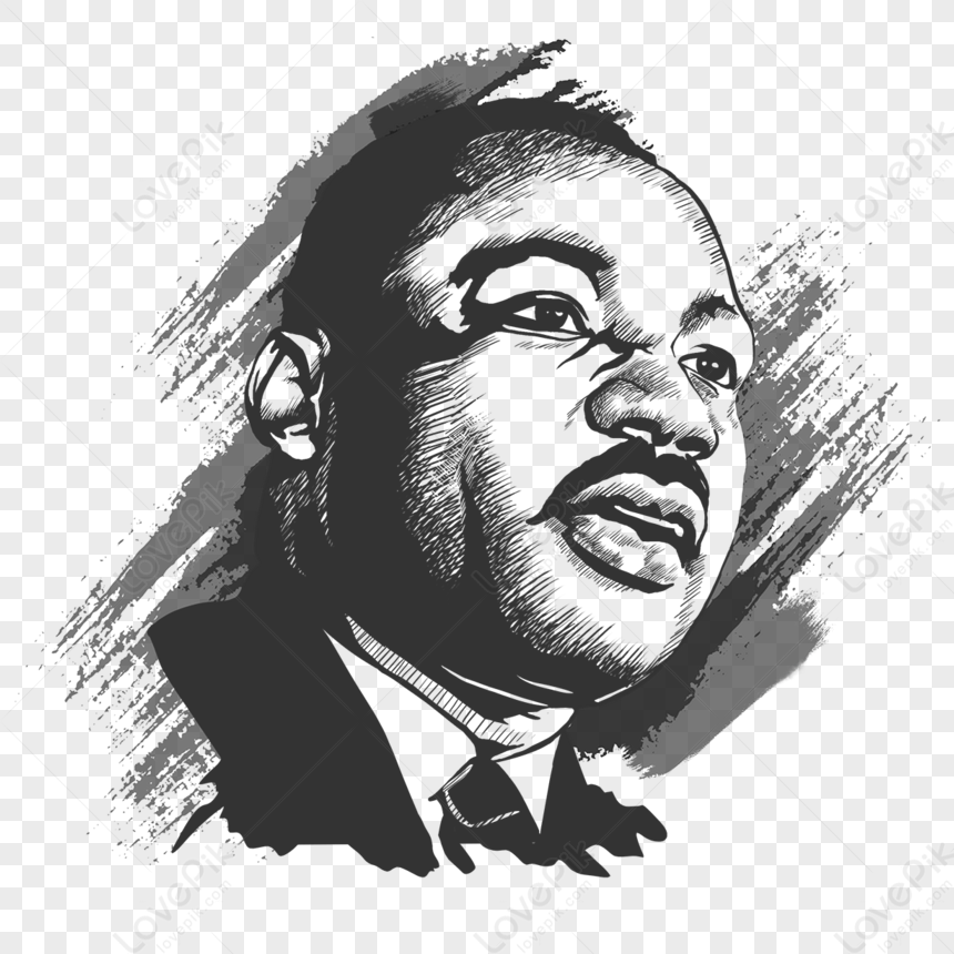 Looking Up Black And White Martin Luther King Portrait Sketch Great Man ...