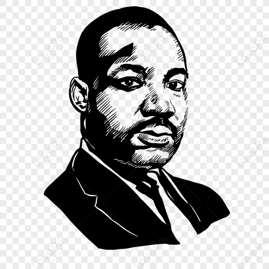 Portrait Martin Luther King Jr. Day Black And White Sketch Great Man ...