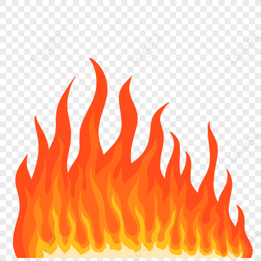 Orange Flame Clipart Hd PNG, Red Orange Burning Flame Clipart, Red