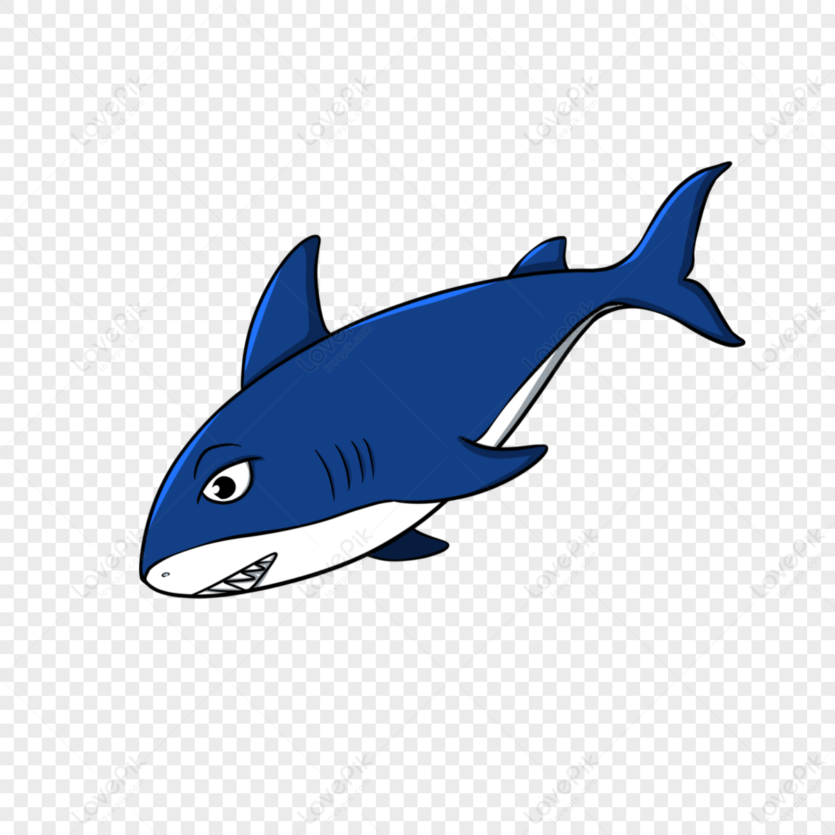 Sea Animal Cartoon Shark Clipart Hand Drawn,marine Animals,sea Animals ...