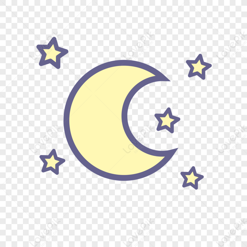 Starry Moon Clip Art,pure Beauty,starry Sky Free PNG And Clipart Image ...