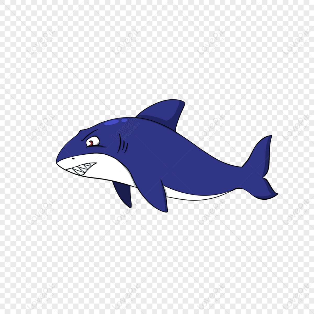 Underwater Animal Cartoon Great White Shark Clipart,hand Drawn Shark ...