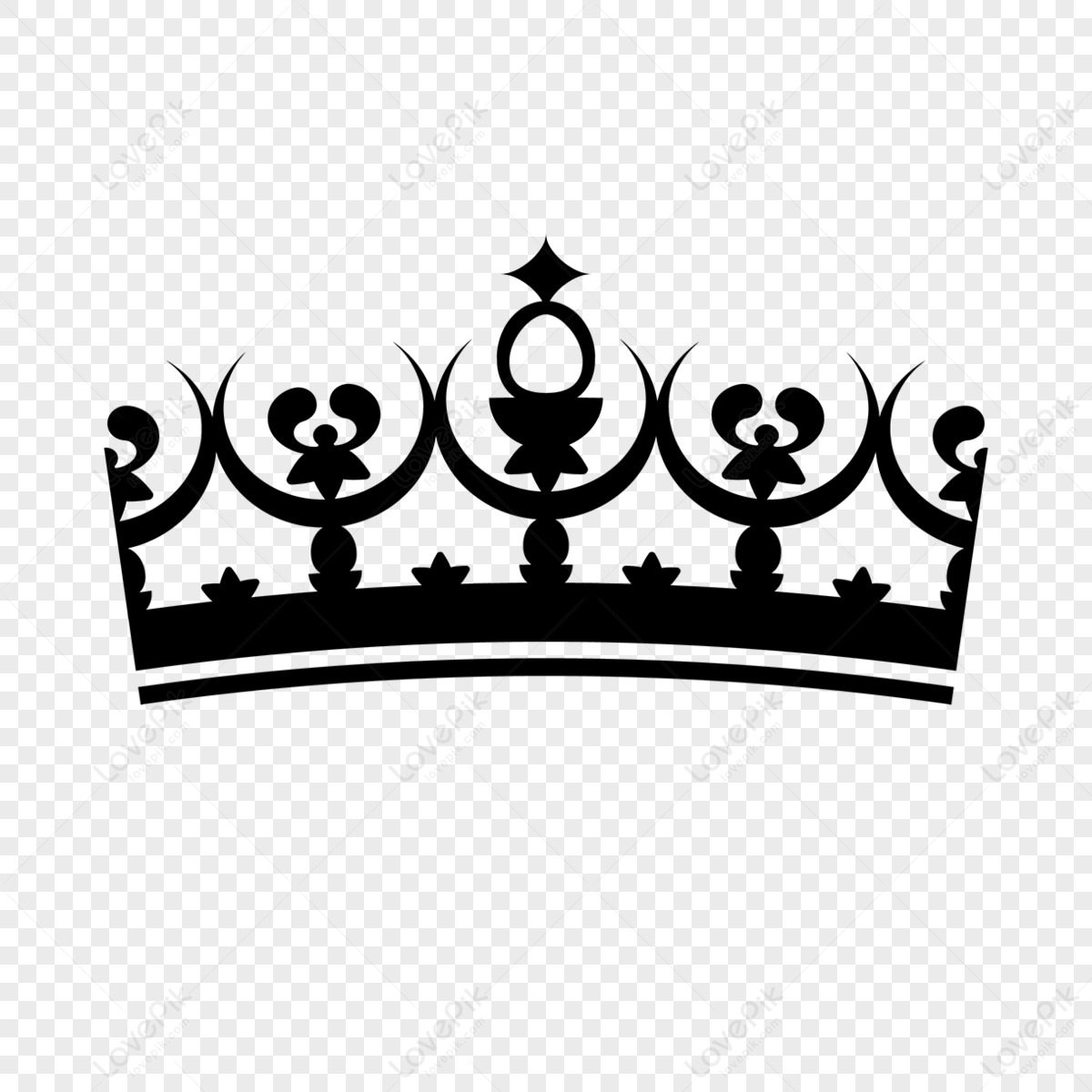 Crownclipart Arc Black Crown Silhouette Element,flat Style PNG Free ...