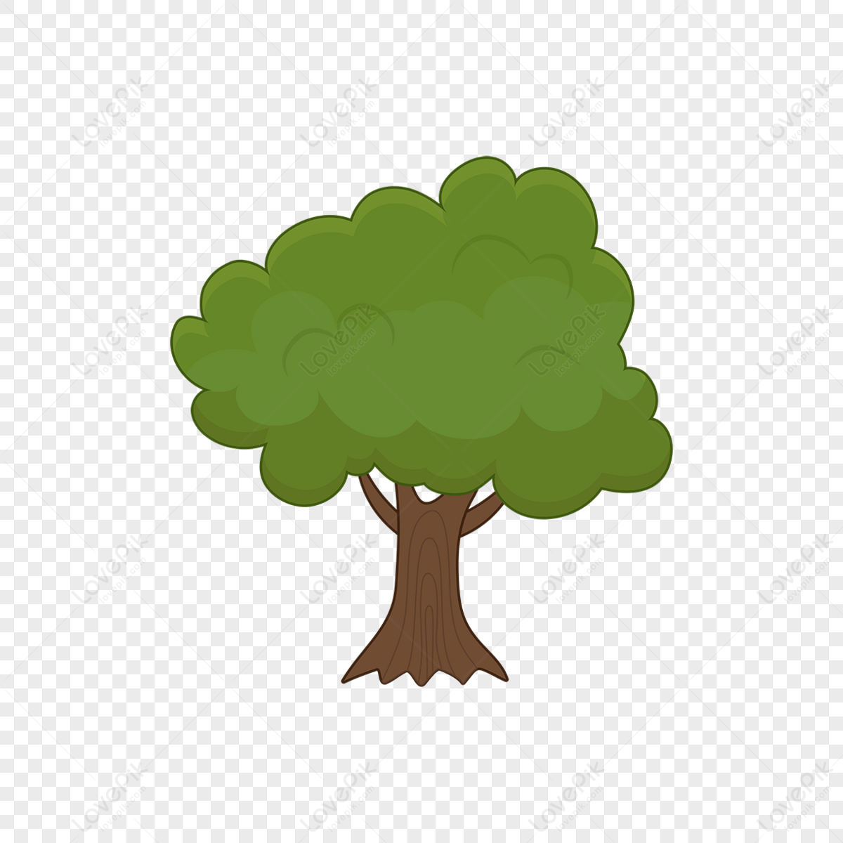 Tree Clipart Vector Tree Material Cartoon Big Tree,small Trees,small ...