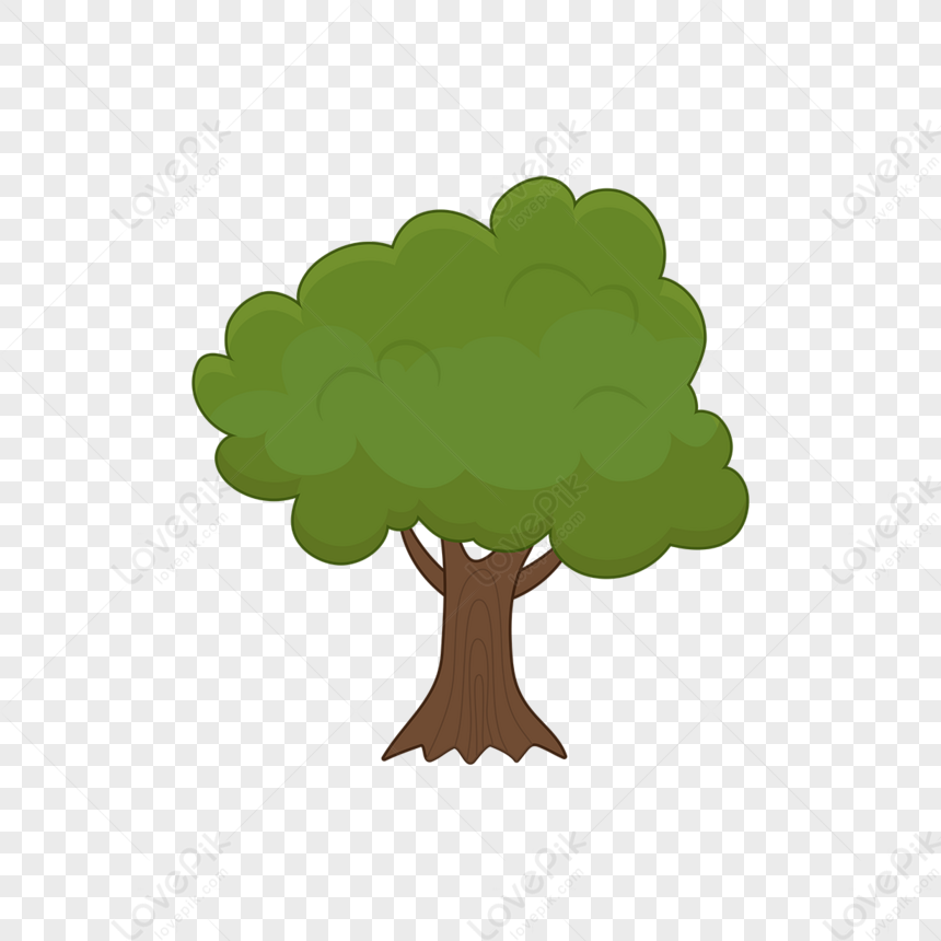 Tree Clipart Vector Tree Material Cartoon Big Tree,small Trees,small ...