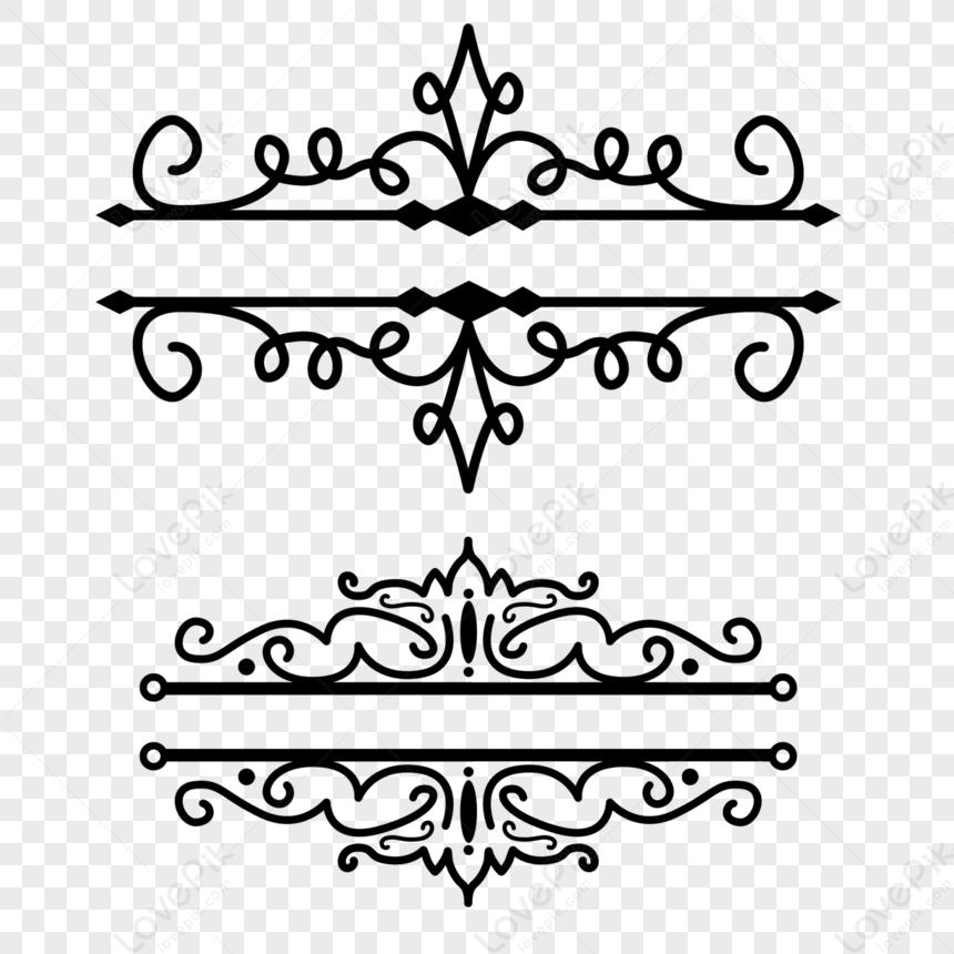 Black And White Retro Border Title Bar,elegant Pattern,european Title