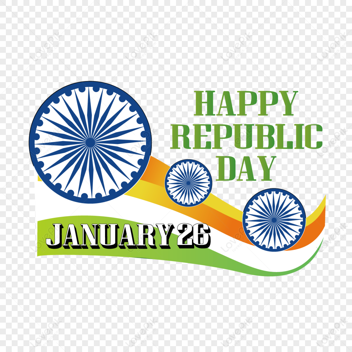 Cartoon Hand Drawn Blue Indian Republic Day Happy Republic Day January ...