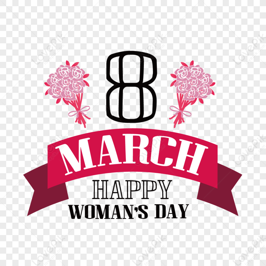 Cartoon Womens Day Petals Svg Font,happy Womans Day,red PNG Image And ...