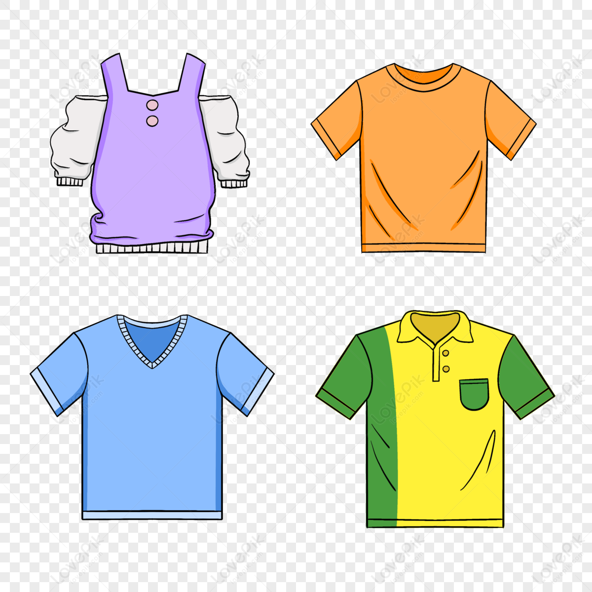 Cartoon Shirt PNG Images With Transparent Background