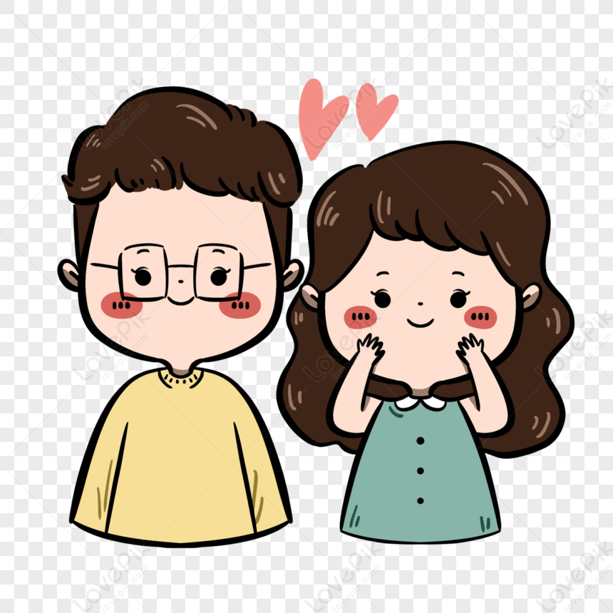 Colorful Cute Valentine Couple Clipart Elements,marriage,young PNG Hd ...