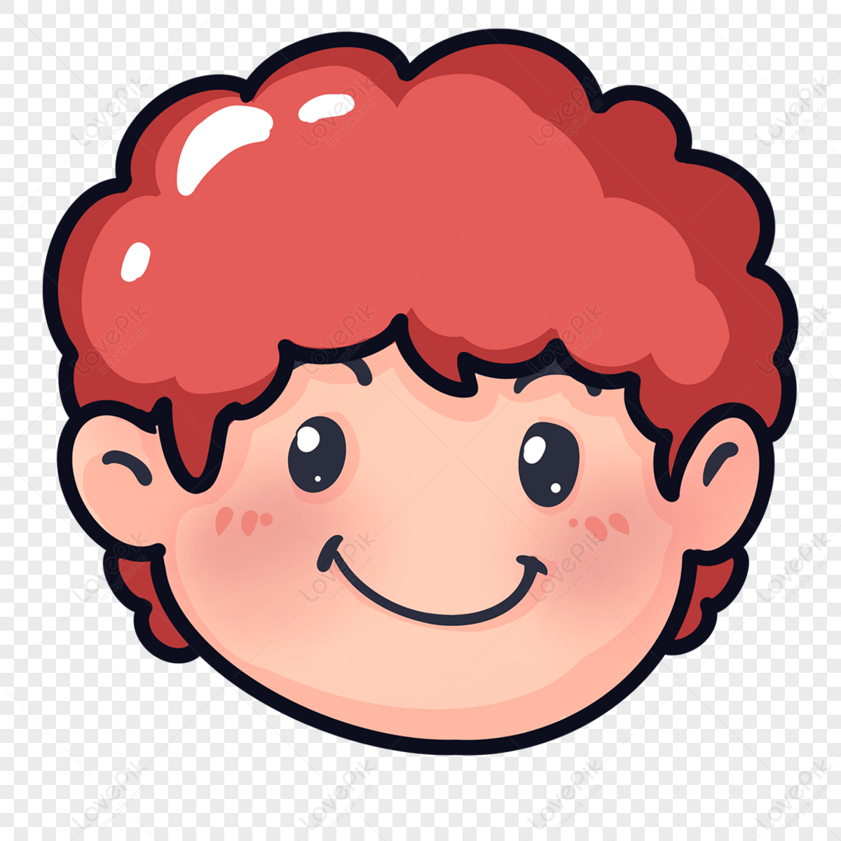 Colorful Red Cartoon Smiling Face Clipart Face Clipart Avatar Happy ...