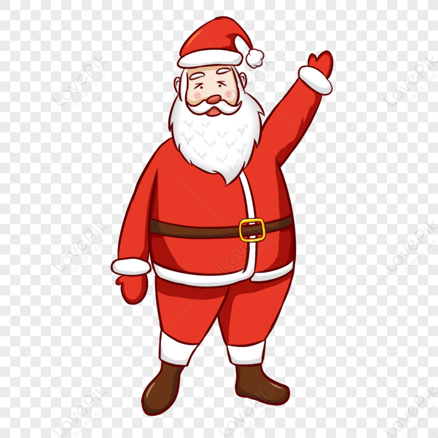 Cute Santa Claus Saying Hello,christmas,red,greet PNG Transparent Image ...