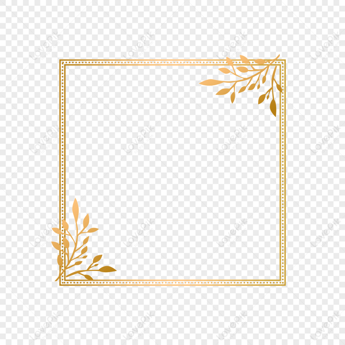 Frame Golden Floral Border,elegant,nature,graphic Png Transparent 