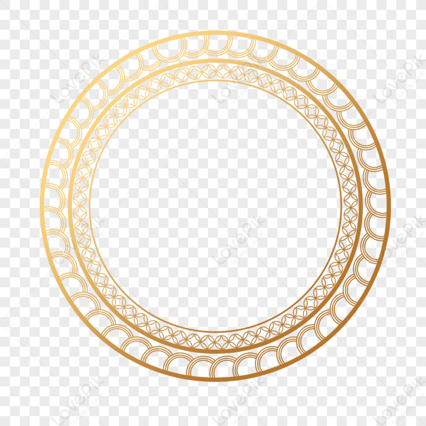 Golden Hollow Round Lace Border,hollow Borders,frame,bronze PNG Image ...