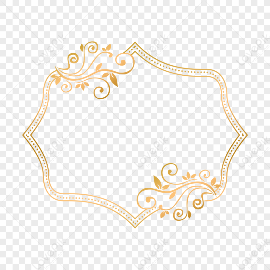 Graceful Golden Floral Border,decoration,lace,beauty PNG Hd Transparent ...