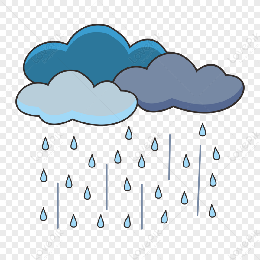 Gray-blue Clouds And Rain,blue Raindrops,lluvia,clip Art PNG Free ...