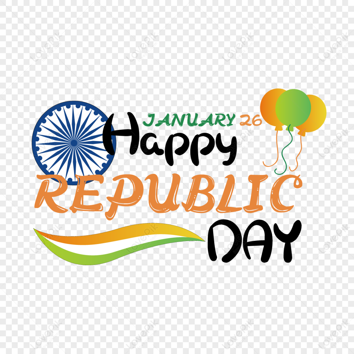 Hand Drawn Cartoon Indian Republic Day Happy Republic Day January 26 ...