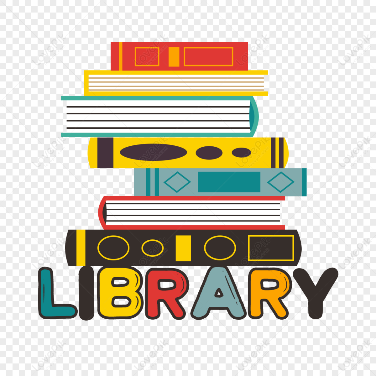 Hand-painted books display library,festival,celebration,school png transparent background