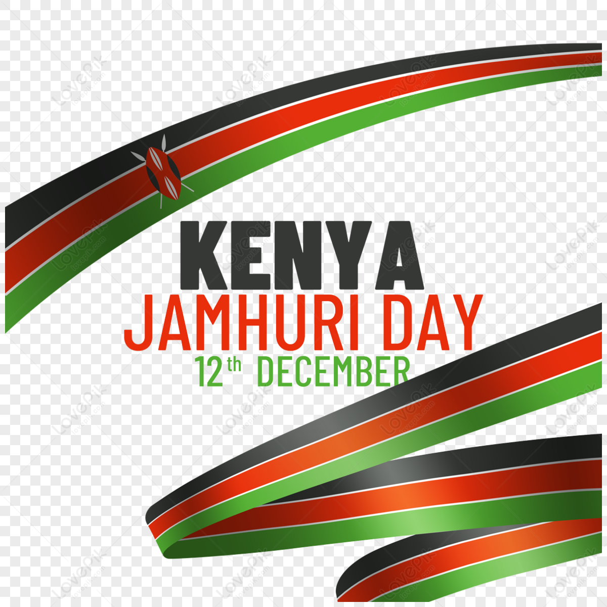 Kenya Jamhuri Day Floating Ribbon,emblem,green,nation PNG Picture And ...