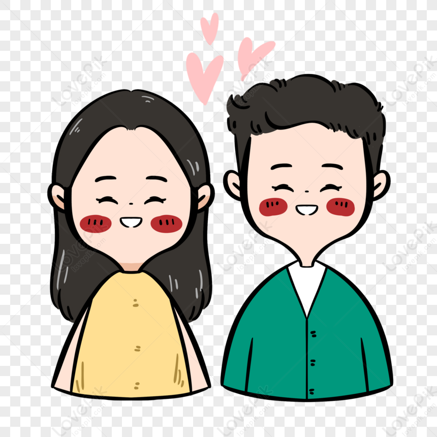 Valentines Day Cartoon Couple Clipart Elements,boys,simple PNG Free ...