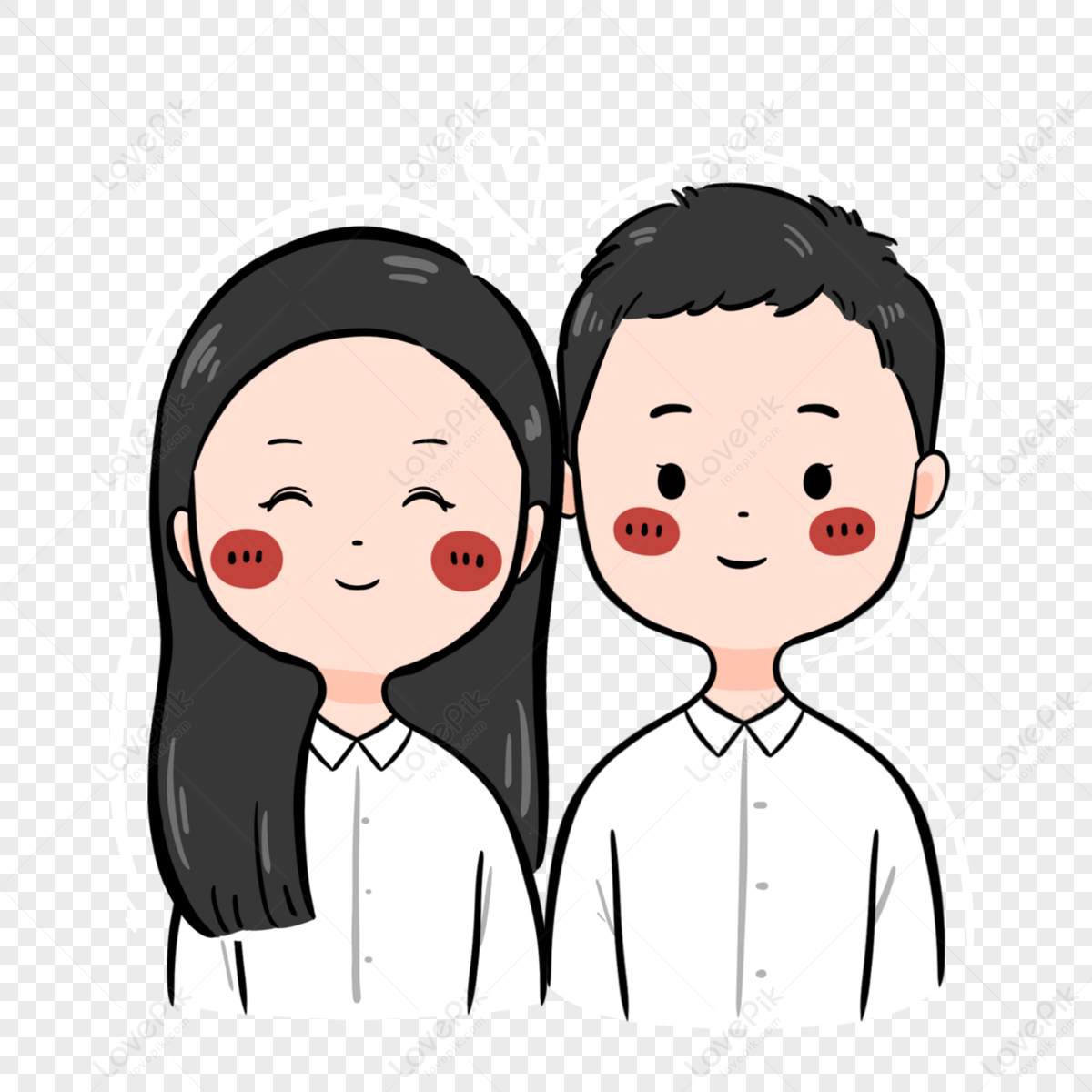 Valentines Day Cartoon Couple Clipart Elements,dai,boys PNG Transparent ...