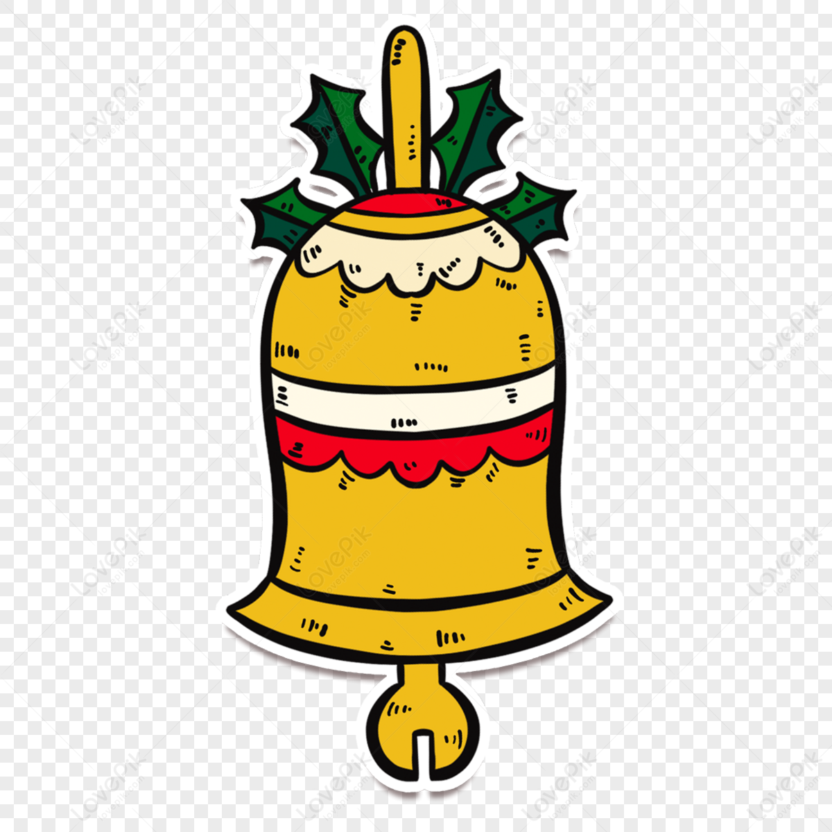 Christmas bell with santa hat one continuous line drawing. Sign and symbol  for holiday celebration winter theme. Stock Vector by ©ngupakarti 327096712