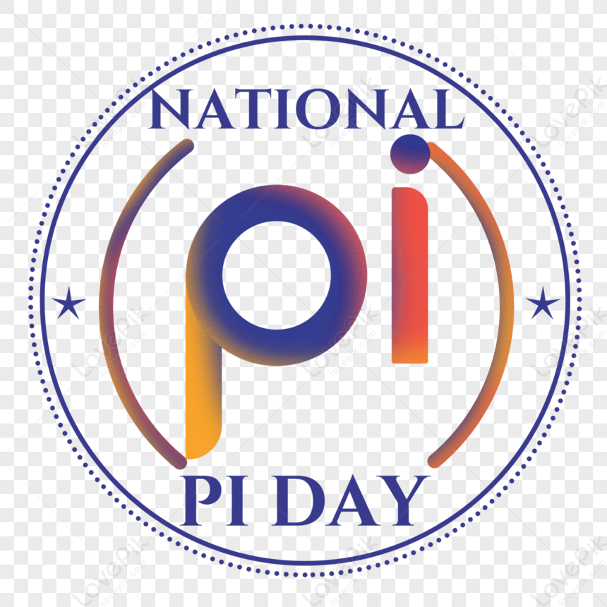 National Pi Day Handpainted Texture Blue Gradient Contrast Color