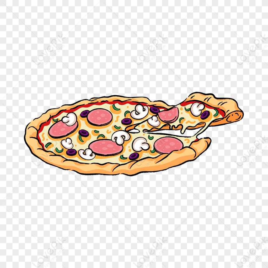 Pizza Clipart Whole Brushed Ham And Mushroom Black Olive Pizza,whole ...