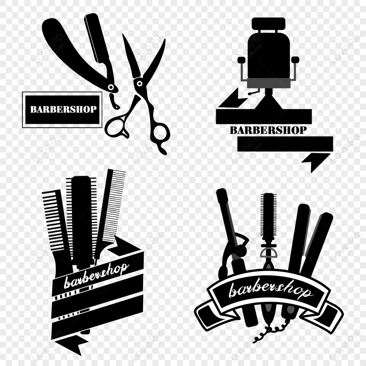 Barber Logo PNG Isolated File | PNG Mart